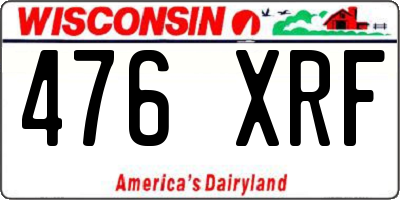 WI license plate 476XRF