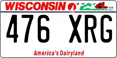 WI license plate 476XRG