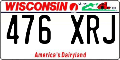 WI license plate 476XRJ