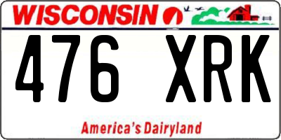 WI license plate 476XRK
