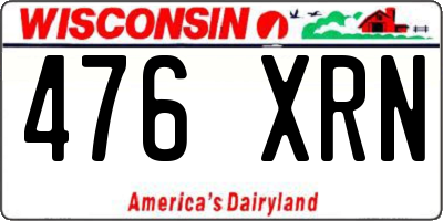 WI license plate 476XRN