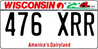 WI license plate 476XRR