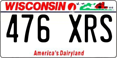 WI license plate 476XRS