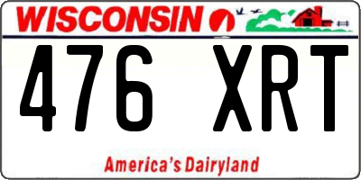 WI license plate 476XRT