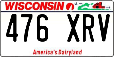 WI license plate 476XRV