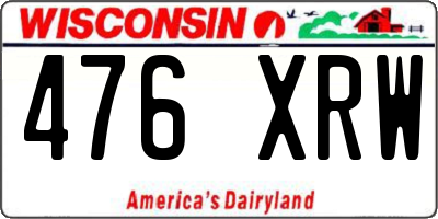 WI license plate 476XRW