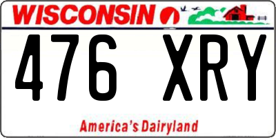 WI license plate 476XRY