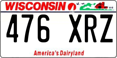 WI license plate 476XRZ