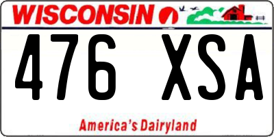WI license plate 476XSA