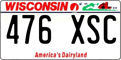 WI license plate 476XSC