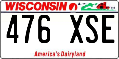 WI license plate 476XSE