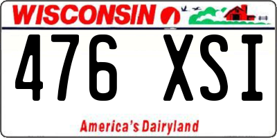 WI license plate 476XSI
