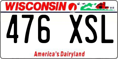 WI license plate 476XSL