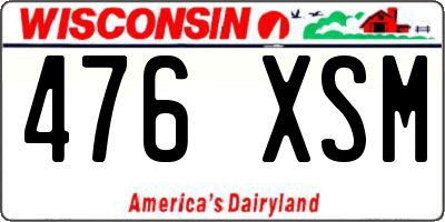 WI license plate 476XSM