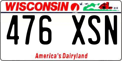 WI license plate 476XSN
