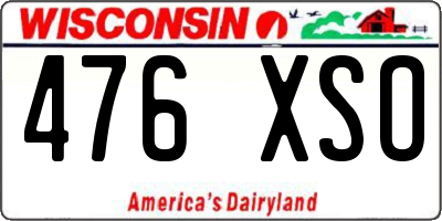 WI license plate 476XSO
