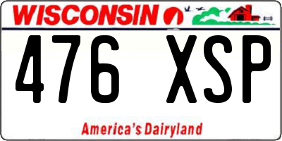 WI license plate 476XSP