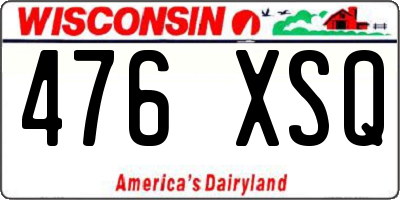 WI license plate 476XSQ