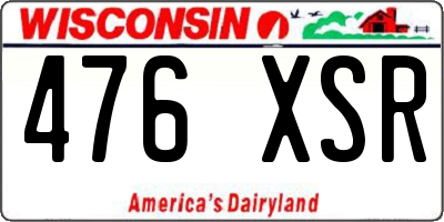 WI license plate 476XSR