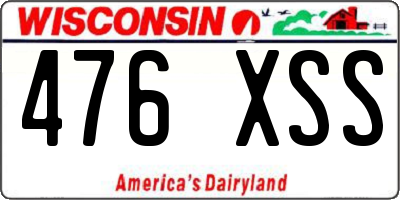 WI license plate 476XSS