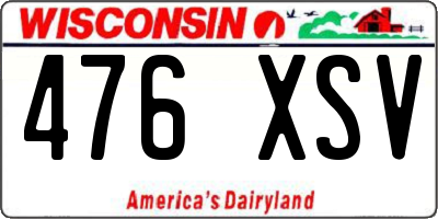 WI license plate 476XSV