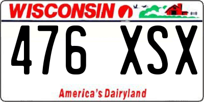 WI license plate 476XSX