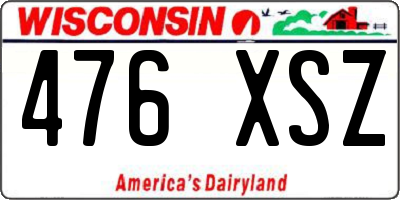 WI license plate 476XSZ