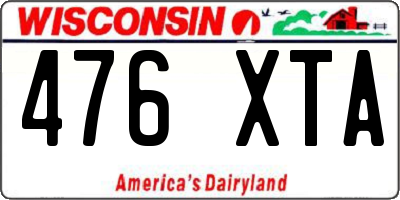 WI license plate 476XTA