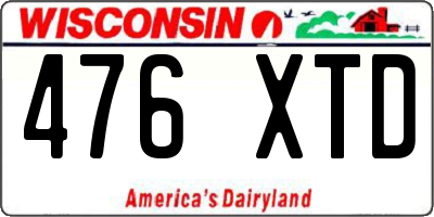 WI license plate 476XTD
