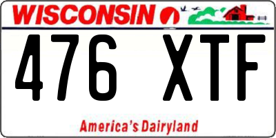 WI license plate 476XTF