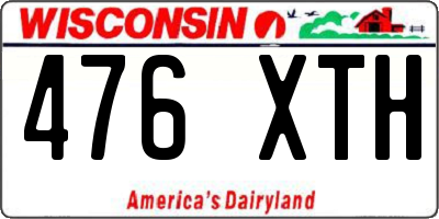 WI license plate 476XTH