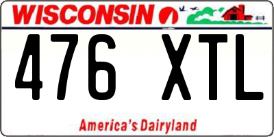 WI license plate 476XTL