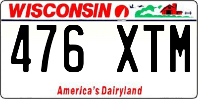 WI license plate 476XTM