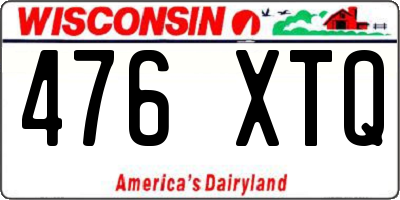 WI license plate 476XTQ