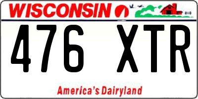 WI license plate 476XTR