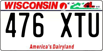 WI license plate 476XTU