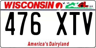 WI license plate 476XTV
