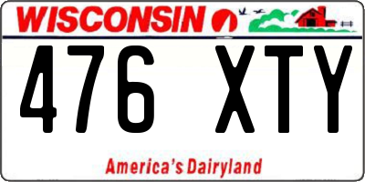 WI license plate 476XTY