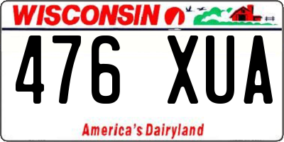 WI license plate 476XUA