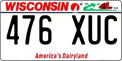 WI license plate 476XUC