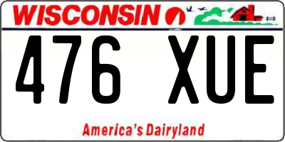 WI license plate 476XUE
