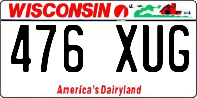 WI license plate 476XUG
