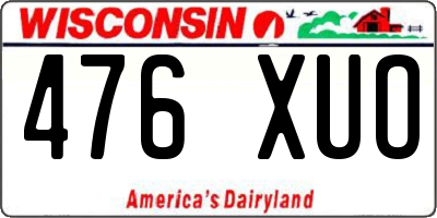 WI license plate 476XUO