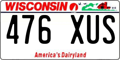 WI license plate 476XUS