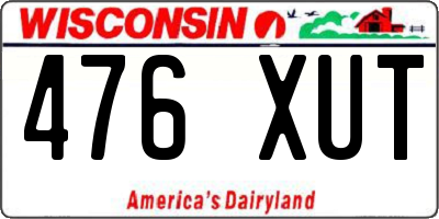 WI license plate 476XUT