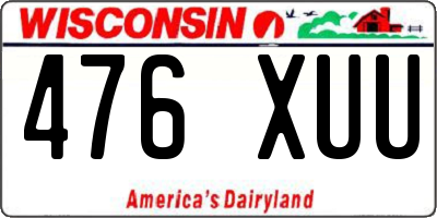 WI license plate 476XUU