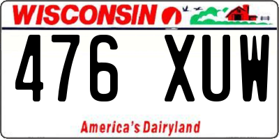 WI license plate 476XUW
