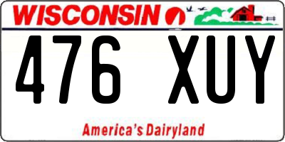 WI license plate 476XUY