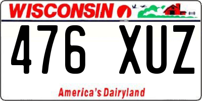 WI license plate 476XUZ