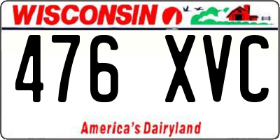 WI license plate 476XVC